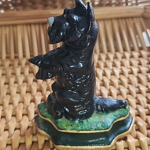 Vintage Scottie Dog Painted Cast Iron Door Stop - Picture 1 of 8